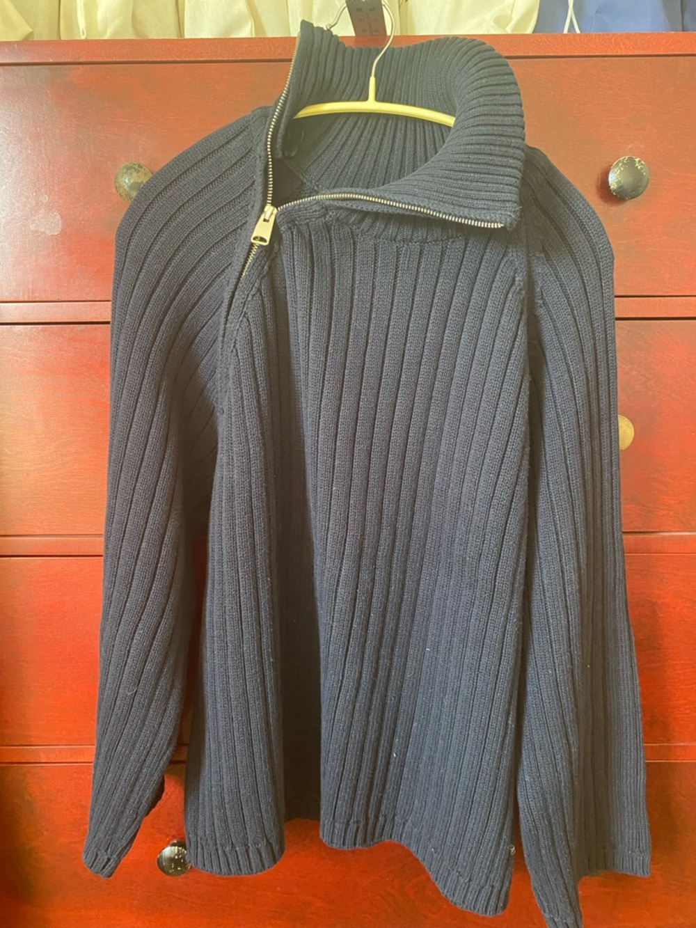 Zara Ribbed Half-Zip Sweater in Navy
Cotton 100%